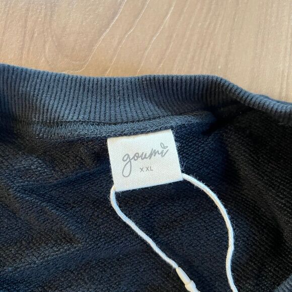 NWT Goumi Kids Asphalt Adult Sweatsuit Top SZ XXL Black Pullover Crew Sweatshirt - Picture 3 of 3